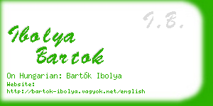 ibolya bartok business card
